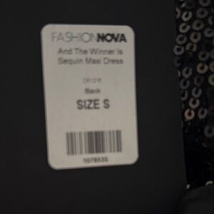 Fashion Nova Black Sequin Maxi Dress